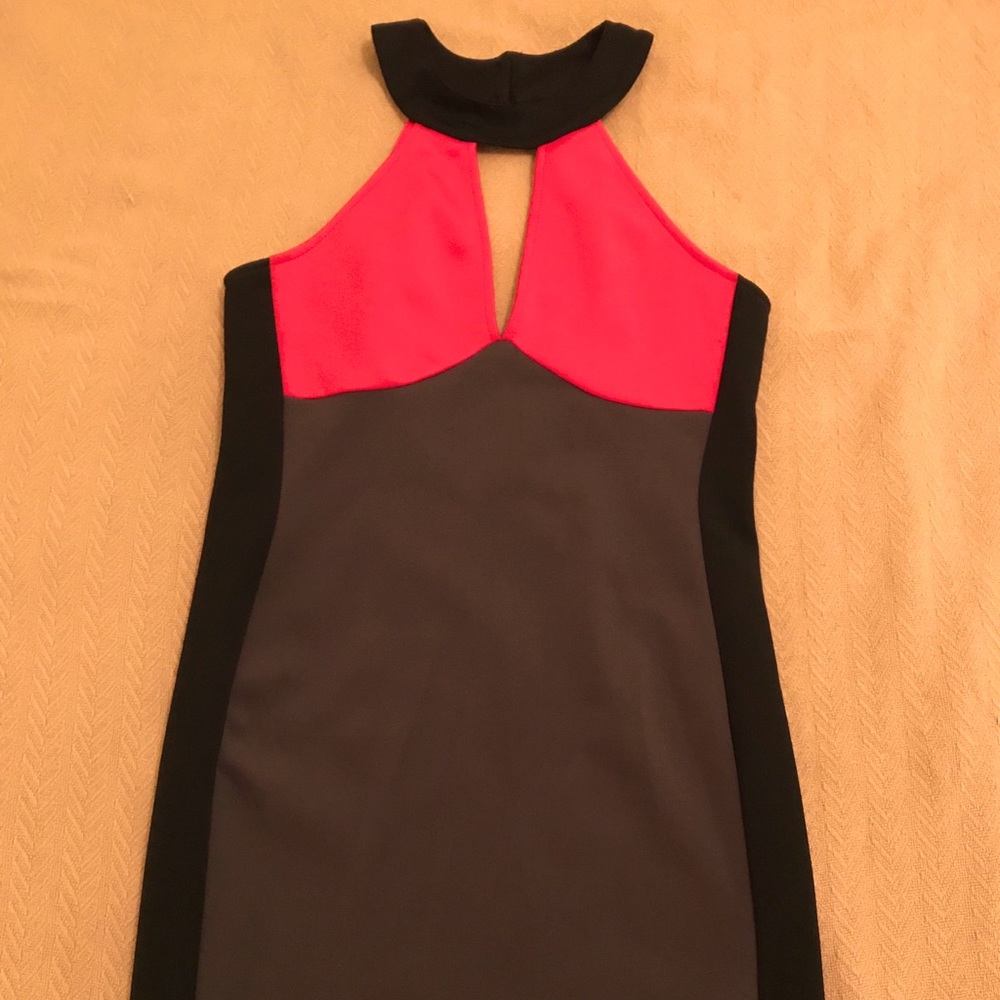 Tricolor mini scuba dress